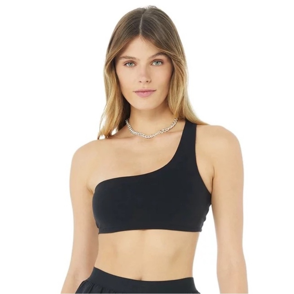 Alo Yoga, one shoulder sports bra, black - size med